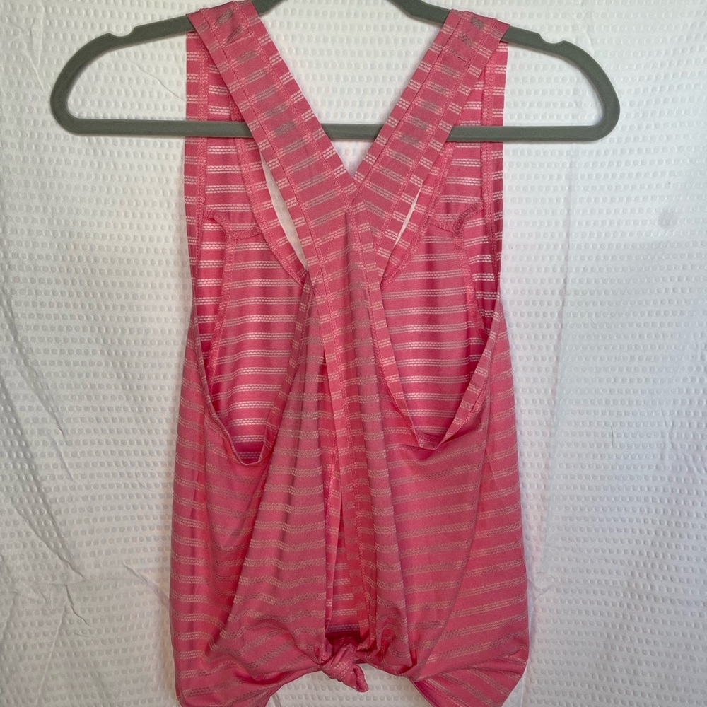 Pink Nimbus Stripe Split Back Tank